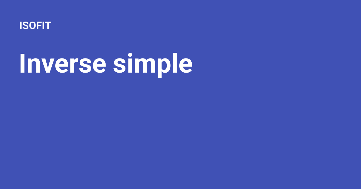 Inverse simple - ISOFIT
