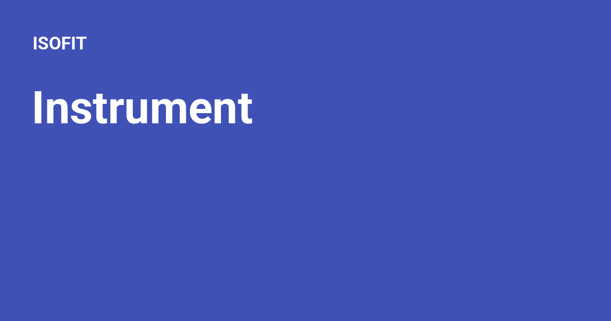 Instrument - ISOFIT